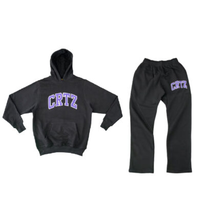 Corteiz Dropout Tracksuit/Purple – Black