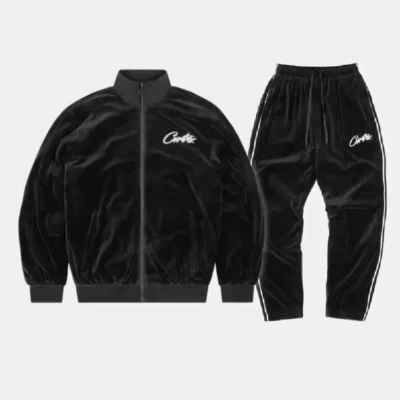 Corteiz VVS Velour Black Tracksuit