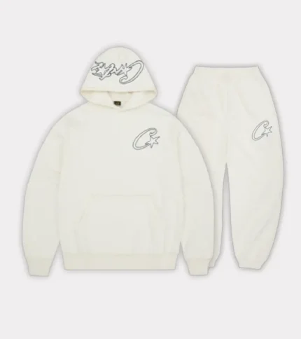CORTEIZ SATIN C STAR APPLIQUÉ OFF WHITE TRACKSUIT