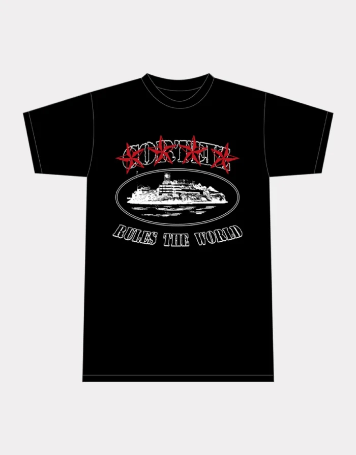 Corteiz 4Starz Alcatraz T shirt Black