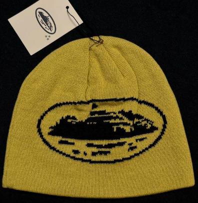 Corteiz Classic Logo Alcatraz Yellow Beanie