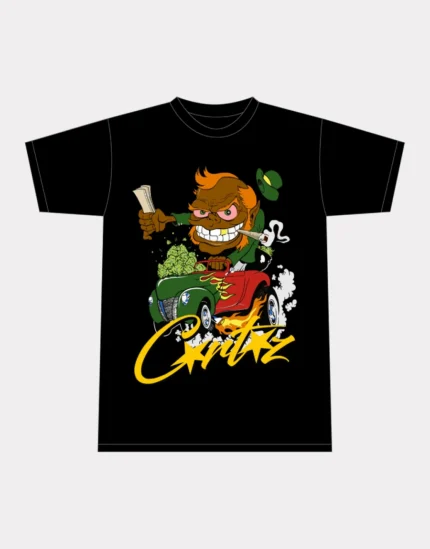 Corteiz Leprechaun 420 T shirt Black