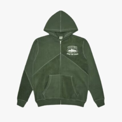 Corteiz Superior V2 Zip Up Hoodie Forrest Green